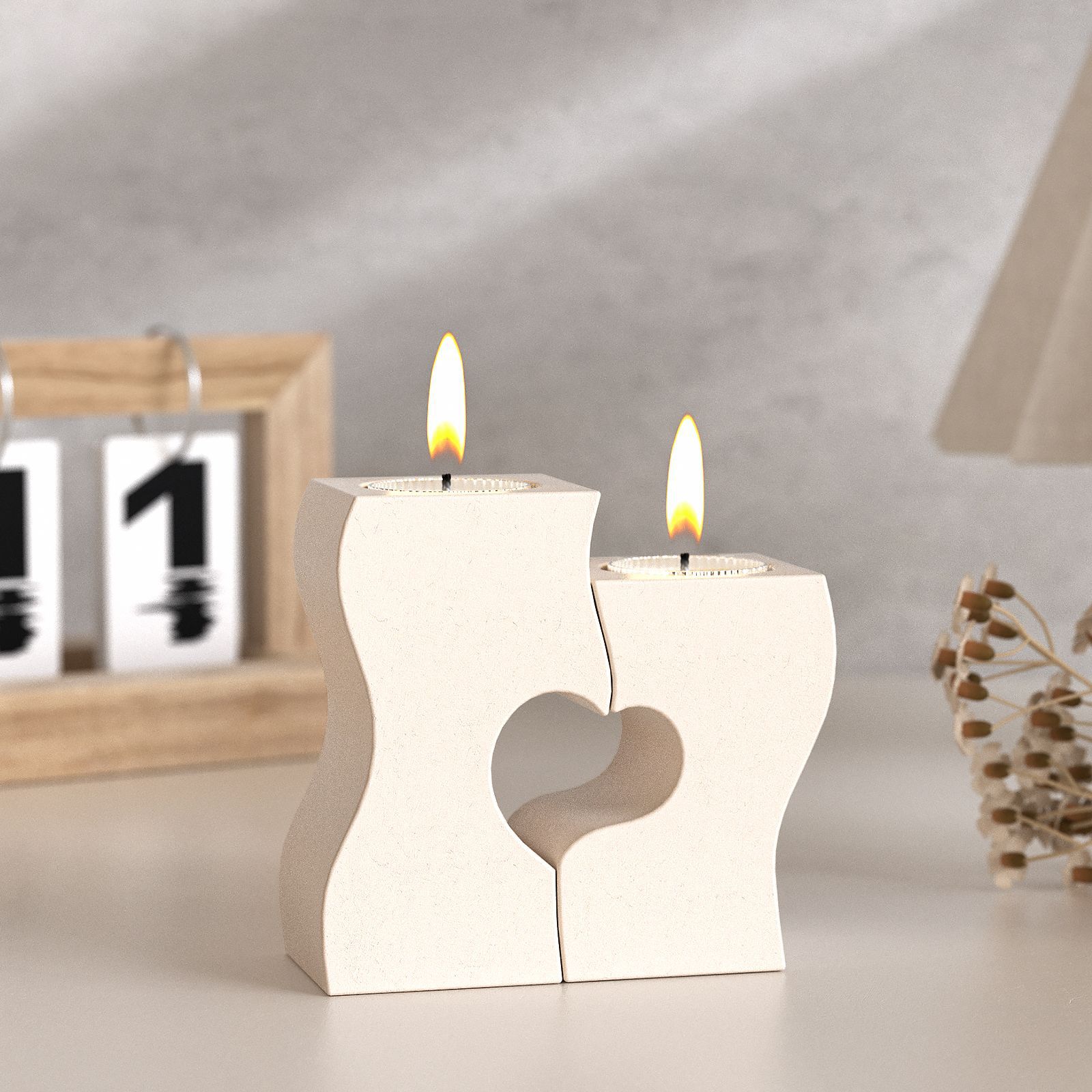 Candle Making Things - S Heart Candlestick Silicone Molds DIY