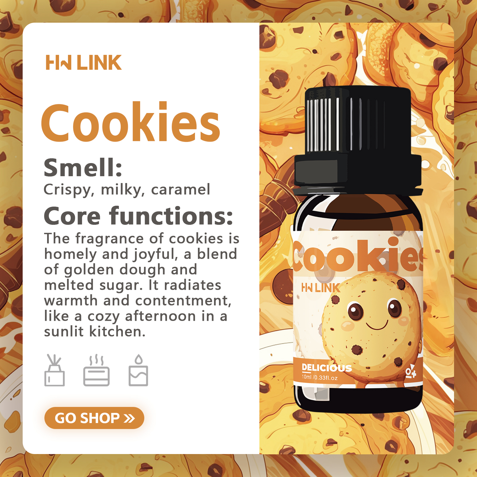 10ml Cookies Essential Oils Pe - Candle Making Fragrance Oils บทวิจารณ์และราคา