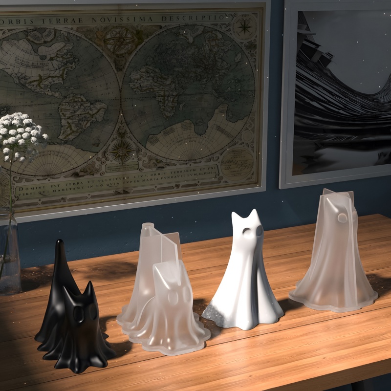 Ghost Cat Halloween Desktop Or - Candle Making Things บทวิจารณ์และราคา