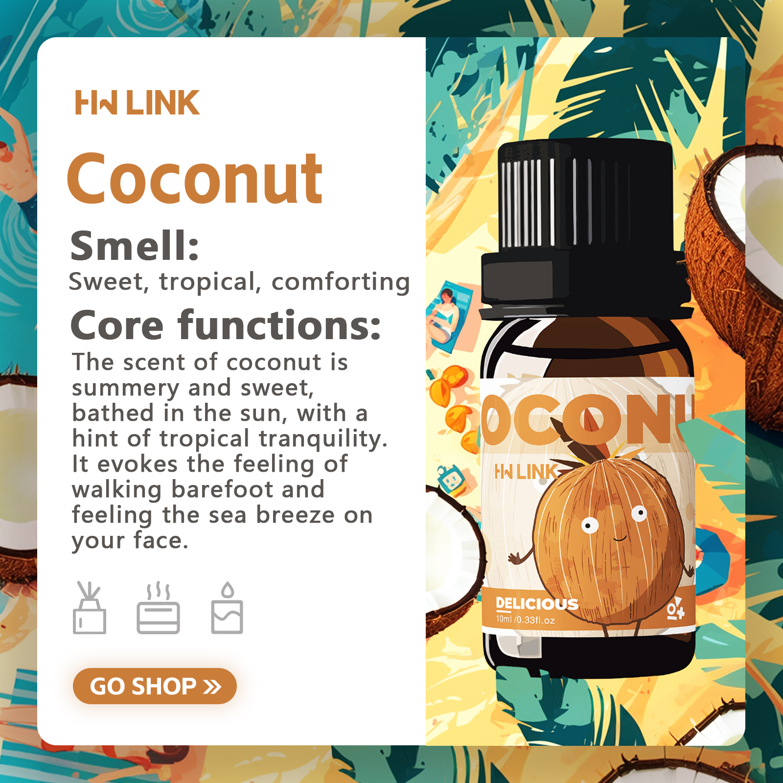 10ml Coconut Essential Oils No - Candle Making Fragrance Oils บทวิจารณ์และราคา