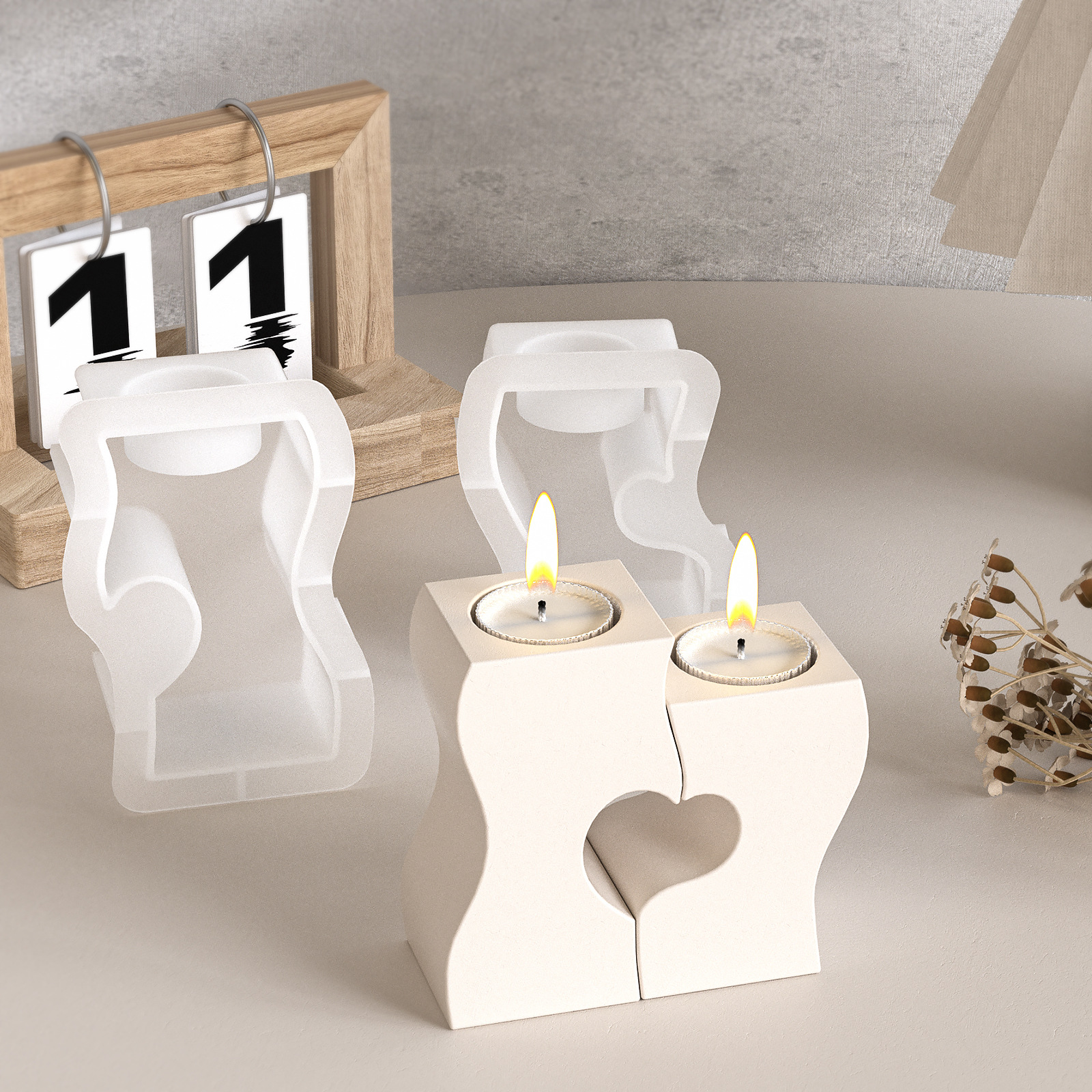 S Heart Candlestick Silicone M - Candle Making Things บทวิจารณ์และราคา