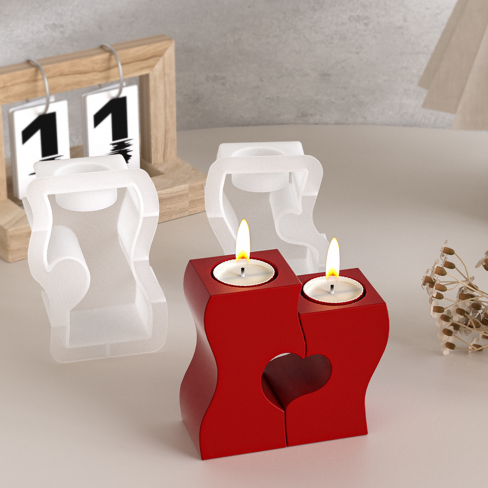 S Heart Candlestick Silicone M - Candle Making Things บทวิจารณ์และราคา