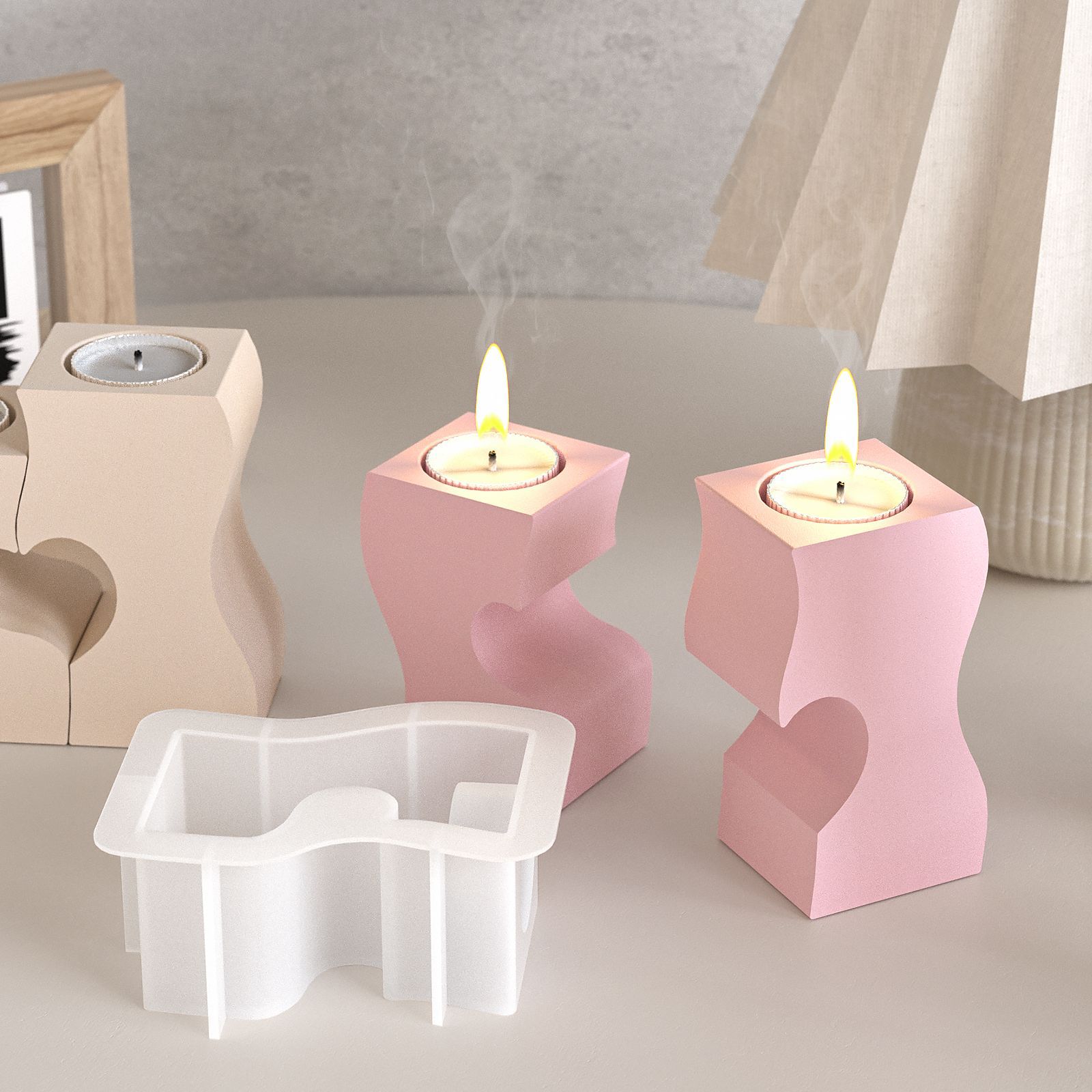 S Heart Candlestick Silicone M - Candle Making Things บทวิจารณ์และราคา