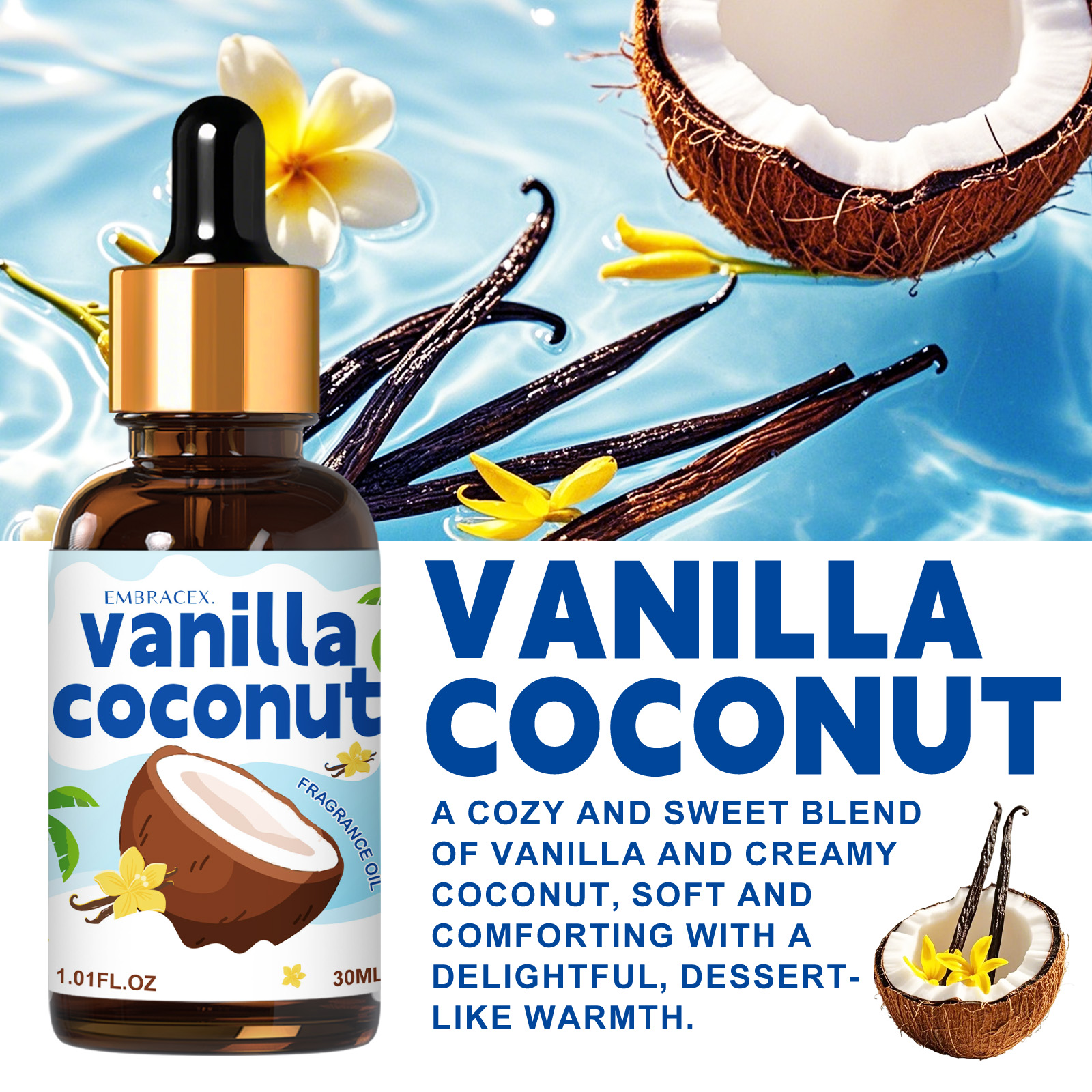 30ml Vanilla Coconut Essential - Candle Making Fragrance Oils บทวิจารณ์และราคา