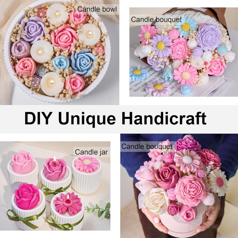 5Flower Candle Mold Set，3D Flo - Candle Making Workshop บทวิจารณ์และราคา