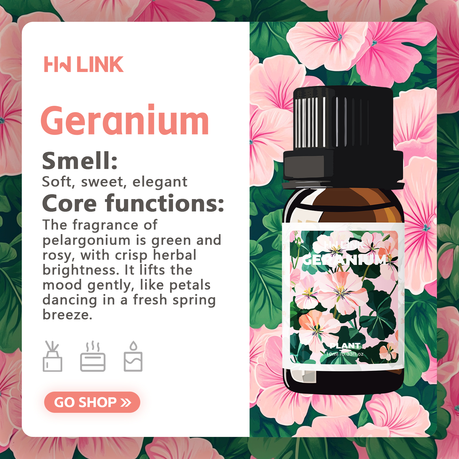 Geranium Essential Oil 10ml 10 - Candle Making Fragrance Oils บทวิจารณ์และราคา