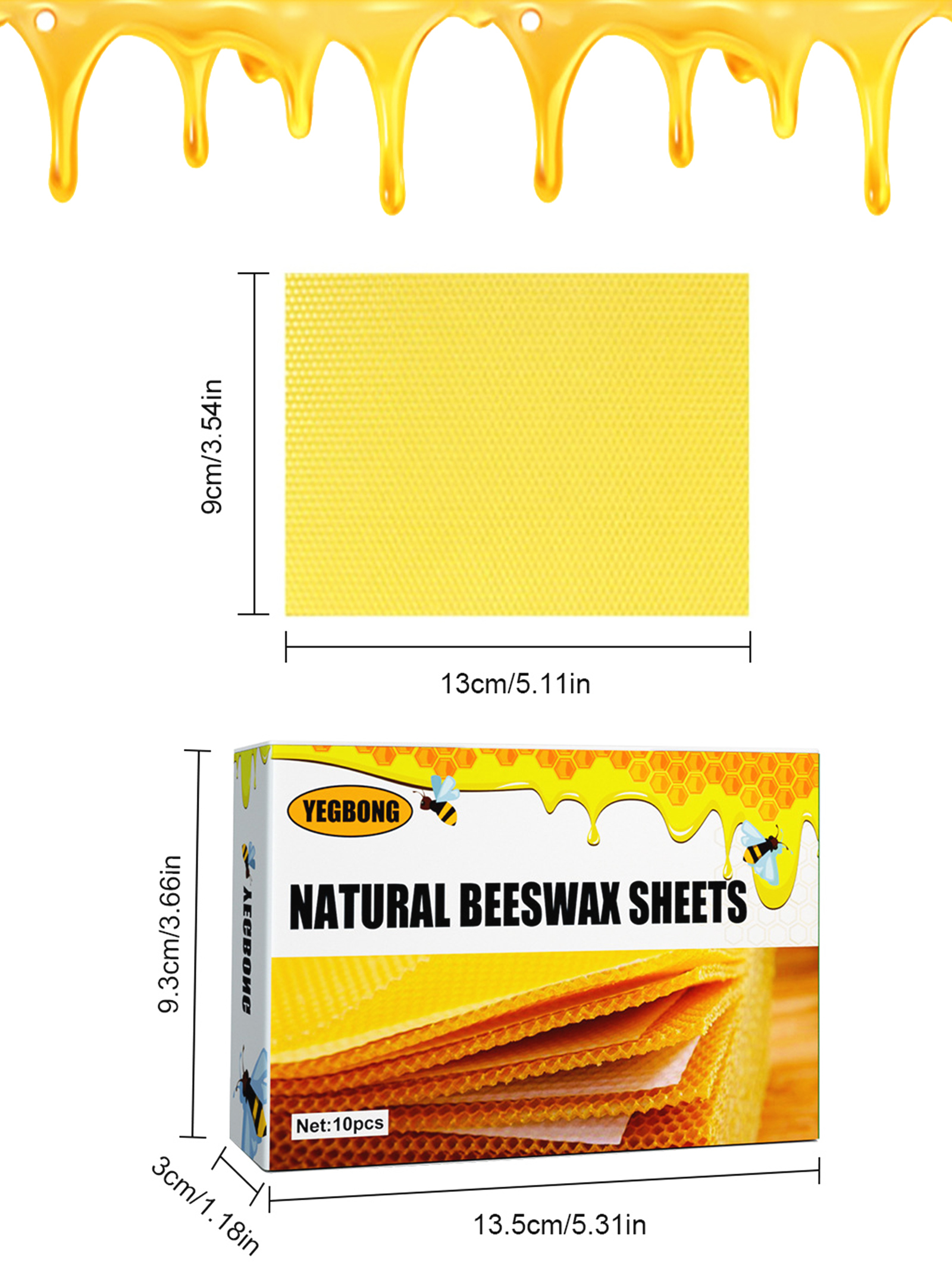 10Pcs Natural Honeycomb Bee Wa - Candle Making Workshop บทวิจารณ์และราคา