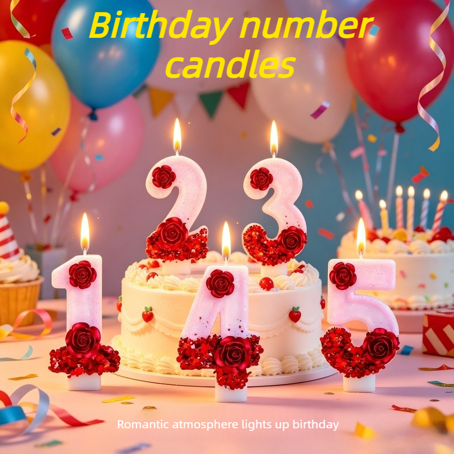 Number Pink Glitter Red Rose F - Candle Making Things บทวิจารณ์และราคา