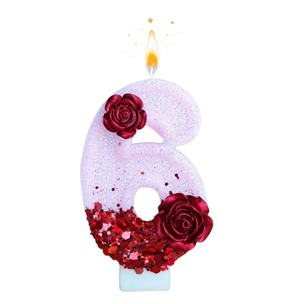 Number Pink Glitter Red Rose F - Candle Making Things บทวิจารณ์และราคา