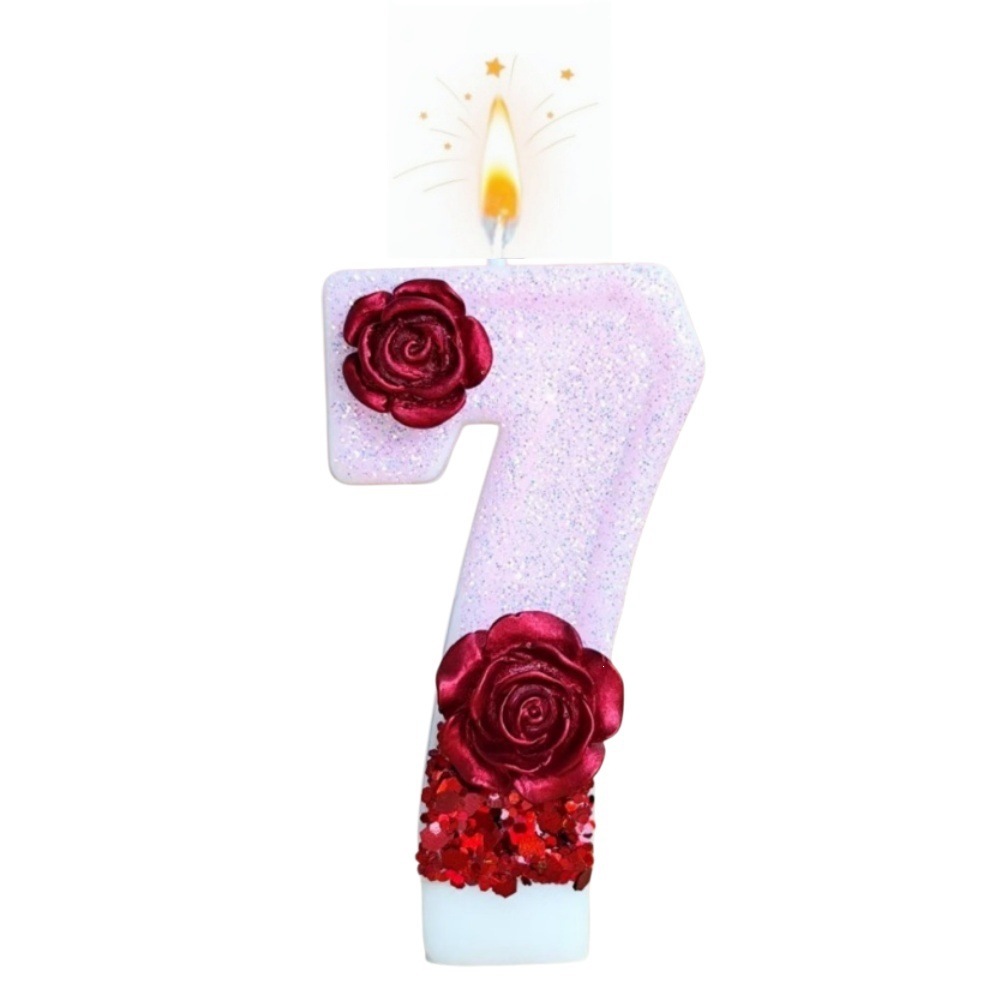 Number Pink Glitter Red Rose F - Candle Making Things บทวิจารณ์และราคา