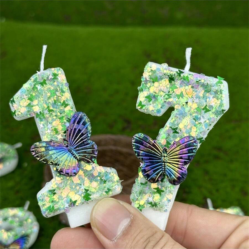 1Pc Green Sequins Number 0-9 B - Candle Making Things บทวิจารณ์และราคา