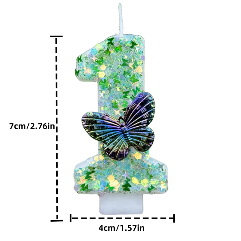 1Pc Green Sequins Number 0-9 B - Candle Making Things บทวิจารณ์และราคา