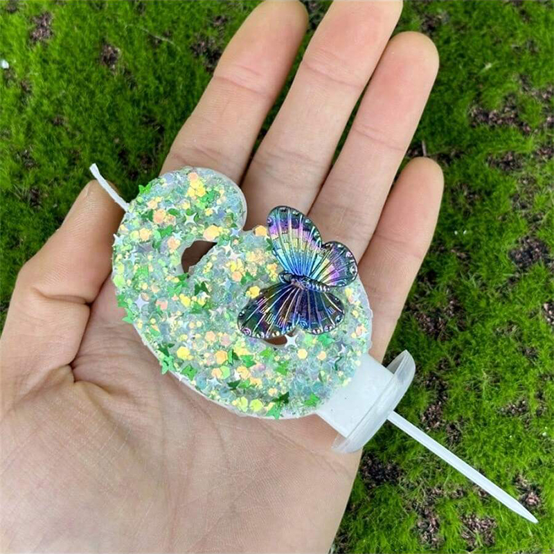 1Pc Green Sequins Number 0-9 B - Candle Making Things บทวิจารณ์และราคา