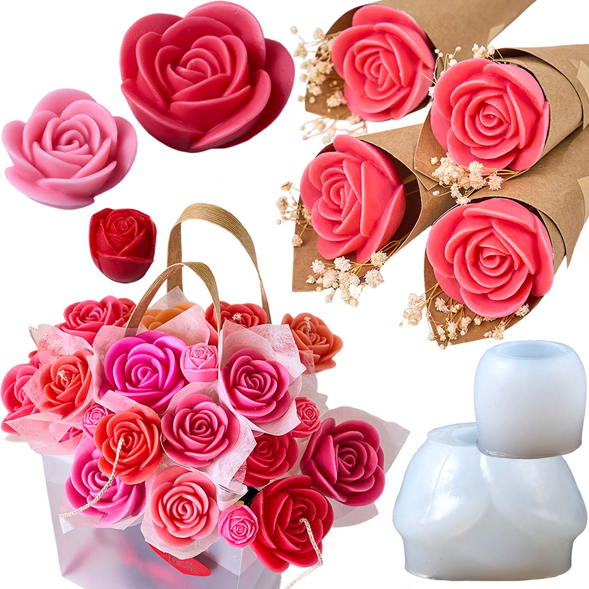 Rose Flower Candle Silicone Mo - Candle Making Workshop บทวิจารณ์และราคา